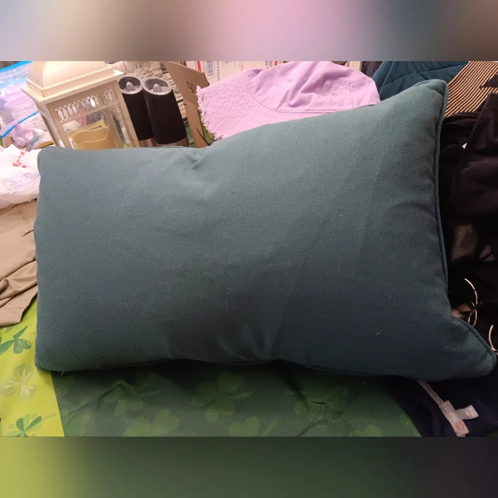 Elegant Teal 'Blessed' Holiday Pillow